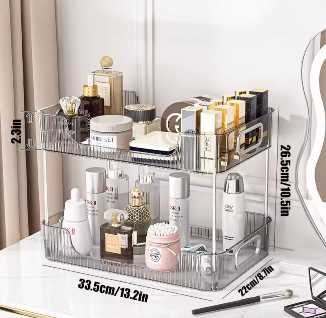 Acrylic Bathroom Organizer Shelf, Transparent Desktop Storage Organizer, Large Capacity Makeup Storage Rack Acrylic Bathroom Organizer Shelf, Transparent Desktop Storage Organizer, Large Capacity Makeup Storage Rack